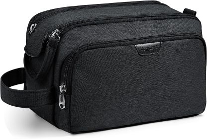 Vorspack Travel Toiletry Bag - Water Resistant Travel Bag for Toiletries, Cosmetics, Accessories, Gifts for Men - Black