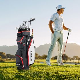 9.5 Inch Golf Cart Bag with 14 Way Dividers Top Organizer