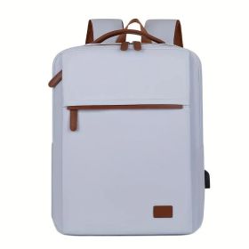 Backpack Oxford Cloth Business Computer Bag With Large Capacity, Strong And Wearable Student School Bag, Solid Color And Versatile Travel Backpac (Option: Light blue)