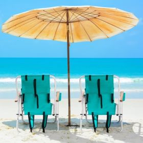 2pcs 23X21.7X31.5in Mint Green Beach Chair (Option: Mint Green)