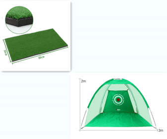 Golf Practice Net Tent Golf Hitting Cage Garden Grassland Practice Tent Golf Training Equipment Mesh Outdoor (Option: 3m Green set)