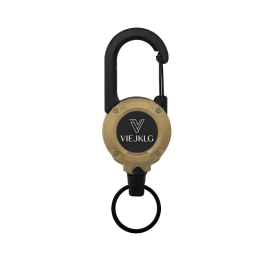 VIEJAKLG 3-in-1 Retractable Rope Carabiner Keychain, Strong Steel Wire Rope Buckle, Compact Outdoor Camping And Hiking Multifunctional Essential (Option: yellow)