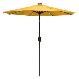 Danlong Promotion Outdoor 7ft Garden Camping Solar Panel LED Patio Umbrella Parasol With Tilt (Option: Yellow 7ft)