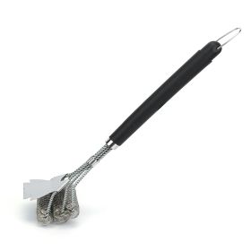 BBQ Grill Cleaning Brush Stainless Steel Barbecue Cleaner Scraper 16.5in Handle Stiff Wire Bristles For Grill Cooking Grates (Option: Black)