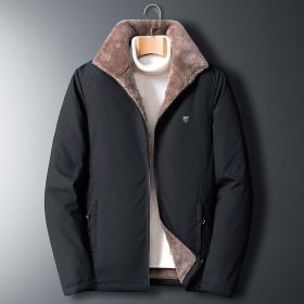 Aulemen Men Winter Jacket Windproof Warm Coat Men's Casual Men Autumn Brand Outwear New Fashion Outdoor Thick Fleece Jacket Man (Color: Black, size: 5XL(95-105Kg))