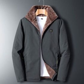 Aulemen Men Winter Jacket Windproof Warm Coat Men's Casual Men Autumn Brand Outwear New Fashion Outdoor Thick Fleece Jacket Man (Color: Gray, size: XXXL(80-87.5Kg))