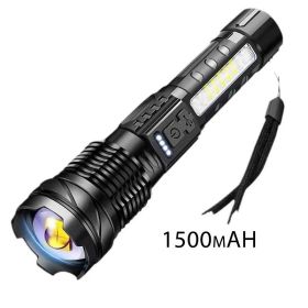 camTactical Flashlight - Military-Grade Aluminum Alloy & ABS, Zoomable Beam with 5 Modes for Camping, Hiking & Emergency Use (Battery capacity: 1500 mAh)