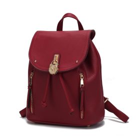 MKF Collection Xandria Vegan Leather Women Backpack by Mia K (Material: Vegan Leather, Color: Red)