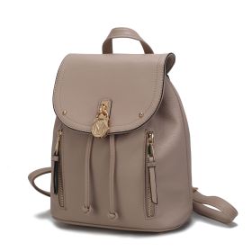 MKF Collection Xandria Vegan Leather Women Backpack by Mia K (Material: Vegan Leather, Color: Taupe)