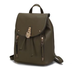 MKF Collection Xandria Vegan Leather Women Backpack by Mia K (Material: Vegan Leather, Color: Olive)