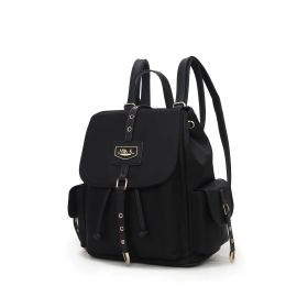 MFK Collection Paula Women Backpack by Mia K (Material: Vegan Leather, Color: Black)