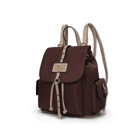 MFK Collection Paula Women Backpack by Mia K (Material: Vegan Leather, Color: Coffee Ivory)