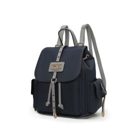 MFK Collection Paula Women Backpack by Mia K (Material: Vegan Leather, Color: Charcoal Light Grey)