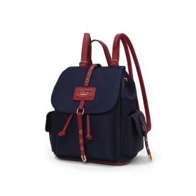 MFK Collection Paula Women Backpack by Mia K (Material: Vegan Leather, Color: Navy Wine)