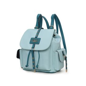 MFK Collection Paula Women Backpack by Mia K (Material: Vegan Leather, Color: Baby Blue Navy)