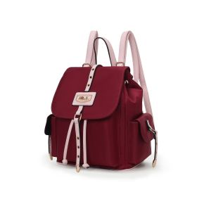 MFK Collection Paula Women Backpack by Mia K (Material: Vegan Leather, Color: Wine Blush)