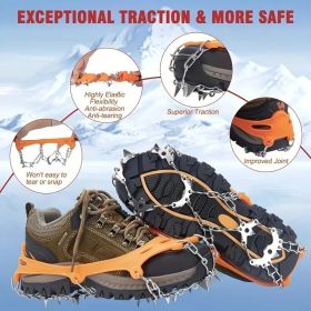 Universal Anti-slip Grip Spikes, 2025 Upgraded Universal Anti-slip Spikes for Ice Skates And Boots, with 19 Steel Spikes, Ice And Snow Grip Spike (Model: M)