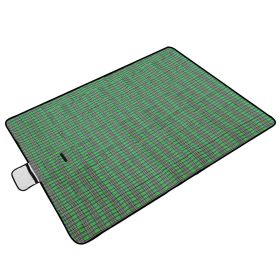 60" x 78" Waterproof Picnic Blanket Handy Mat with Strap Foldable Camping Rug for Camping Hiking Grass Travelling (Color: Green, size: One size)