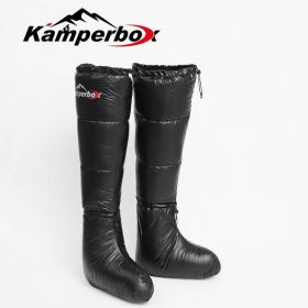 Camping Down Socks Sleeping Bag Socks Kamperbox Sleeping Bag Down Boots (Option: Black)