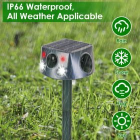 Temu & TK Self-pickup Order Solar-powered & Type-C Rechargeable Animal Repellent - Three ModesUltrasonic Buzzer  Vibration, IP66 Waterproof Ratin (Option: Green)